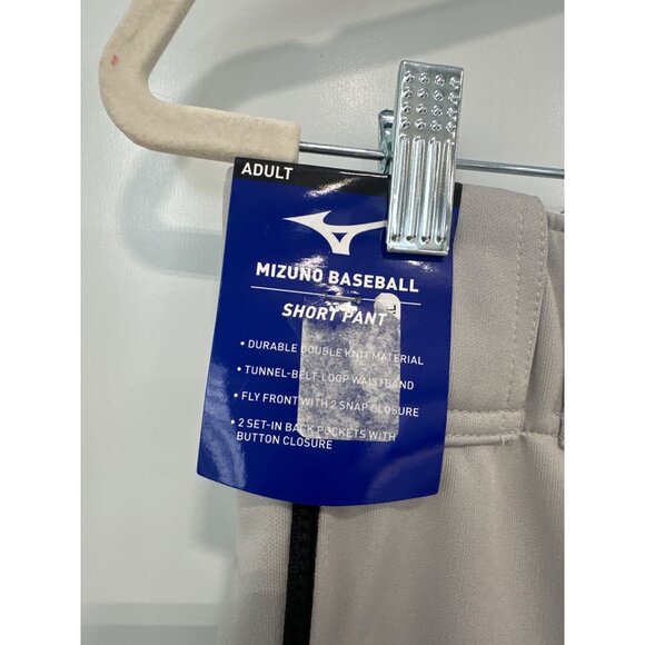 Mizuno Baseball Short Pants Adult Size Small Gray Black Polyester Sportswear NEW - Picture 3 of 6